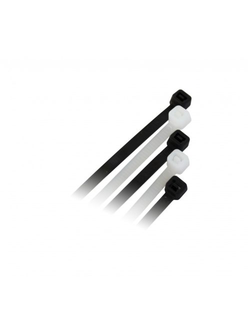 Gyorskötöző, kábelkötegelő 3.5 mm x 200 mm fekete, 100 db