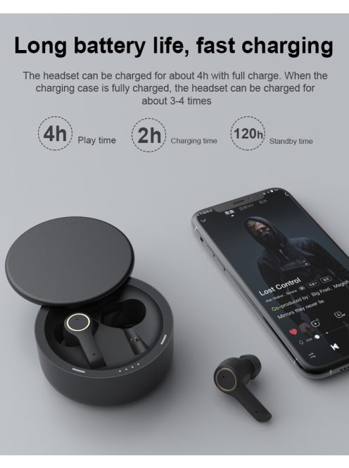 Kingree vezeték nélküli Bluetooth fülhallgató ANC