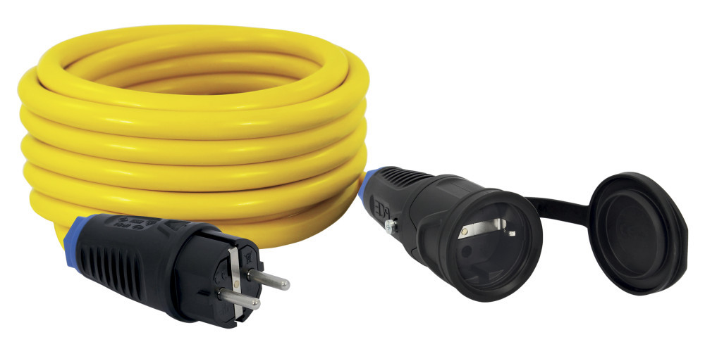 Hosszabbító kábel, ipari"schuko" dugaljjal és konnektorral 16 A 250 V ~ 3500 W IP44, 20m